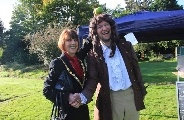 Newton visiting the Trowbridge Apple Festival