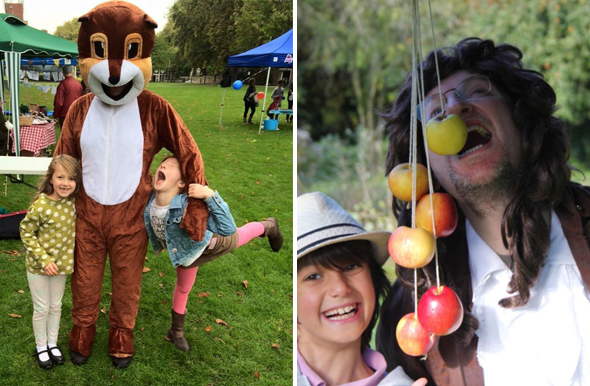 Cyril the Squirrel and Apples on a String